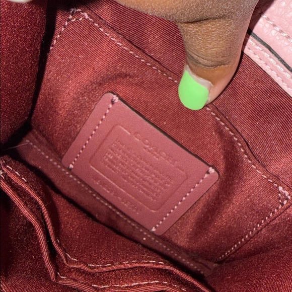 Coach Pink Pebbled Leather Mini Satchel with Brown Trim - Picture 6 of 7